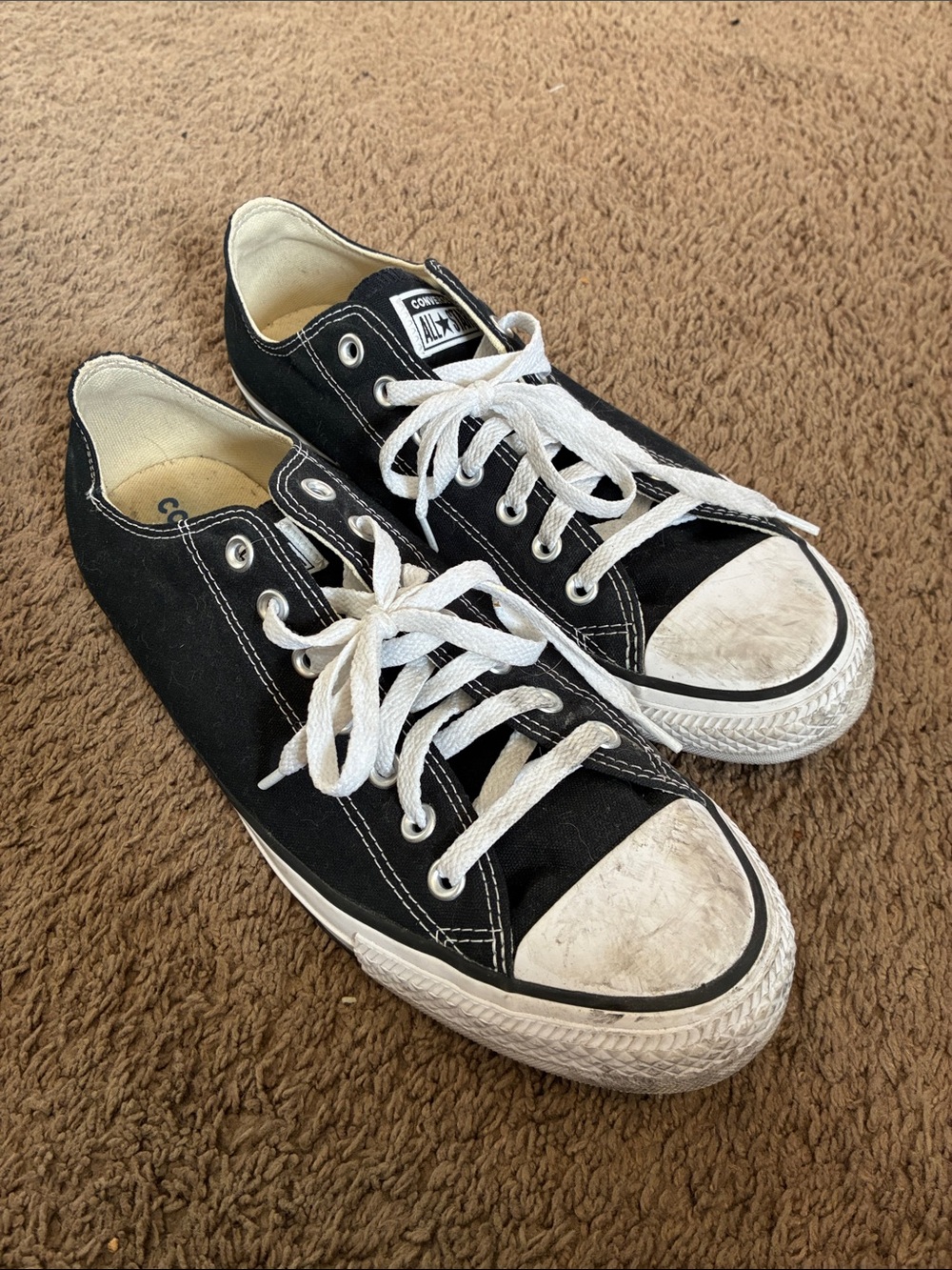 Converse Black Low-Top Canvas Sneakers with White Accents
